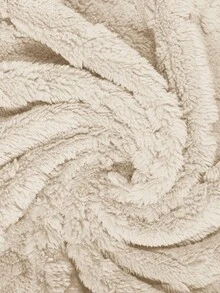 SHEIN LUNE 大码女式休闲毛绒纹理双口袋前开背心，适合秋季大码秋装 - 米色 - 查看 6