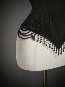 SHEIN ICON Áo crop top hình xương cá dơi cho ngày Halloween - màu đen - Xem 5