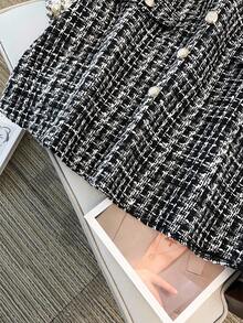 GlowEve CURVE Rok Lipat Dekoratif Kotak-kotak Elegan untuk Wanita Ukuran Plus - Hitam - View 6
