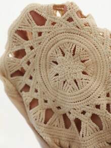 Brillora Váy đen khoét sâu phong cách Boho mùa hè - Màu be - Xem 7