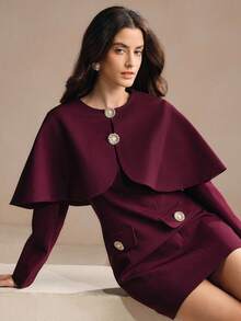 Anewsta Novo vestido com capuz e cintura marcada para outono/inverno, elegante, formal, festa, chique, adequado para ano novo, natal, trabalho, formatura, casamento