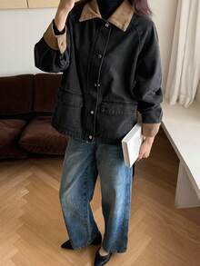 DAZY Women's Loose Casual Jacket, Regular Fit, Autumn/Winter