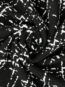 SHEIN Clasi 通勤优雅百搭针织紧身连衣裙，带口袋装饰和收腰设计，黑白格子短裙黑色连衣裙女士秋季服装商务休闲连衣裙女士工作连衣裙女士办公室连衣裙修身连衣裙千鸟格连衣裙商务休闲装女士商务休闲女装曲线 - 黑色 - 查看 4