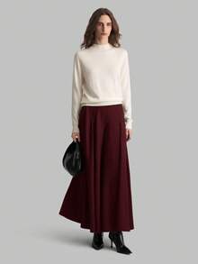 Ontre Chân váy xếp ly chữ A cơ bản màu trơn mới năm 2026 dành cho nữ, thời trang, thanh lịch, thoải mái, phù hợp cho đi làm, văn phòng, dự đám cưới, kỳ nghỉ biển, lễ hội âm nhạc, ngày lễ tình nhân, ngày nghỉ lễ, tiệc cưới, họp mặt. - Màu Đỏ Sâu - Xem 5