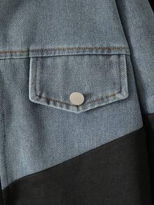 Vacaura Set 2 buc. hanorac pentru băieți/pre-adolescenti, design patchwork, stil casual la modă, unic și personalizat, potrivit pentru joacă în aer liber primăvara, toamna și iarna, măiestrie din denim spălat autentic