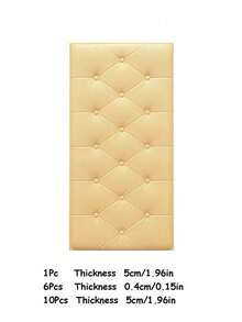 SHEIN 13.77*27.55英寸 3D 压花泡沫墙纸，仿皮革纹理，柔软有纹理（厚度 0.4 厘米/0.16 英寸），自粘泡沫墙贴，房间装饰墙面装饰墙贴