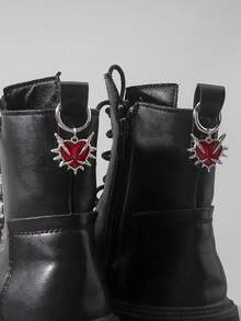 Grunge Punk 2pcs Gothic Bat Shoe/Boot Decorations, Holiday Party Gifts - Burgundy - View 9