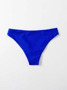 Swim Basics Summer Beach Solid Bikini Panty - Royal Blue - View 3