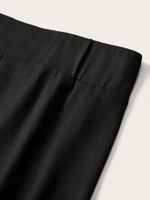 SHEIN EZwear 2条装女士黑色七分紧身休闲打底裤，适合夏季穿着 - 黑色 - 查看 6