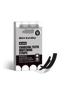 Slow Sunday Charcoal Teeth Whitening  Strips, Get Rid Of  Smoke Stains, Coffee Stains, Tea Stains, Keep Your Mouth Clean And White, Good Gift For Holiday, Party, Travel, Outdoor Activity, For Valentine'S Day, Valentines Gift, Suitable For Spring Personal Care