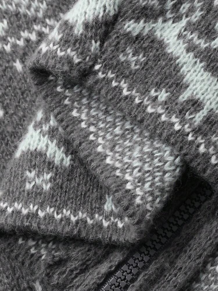 Tween Girls Vintage Pattern Long Sleeve Cardigan