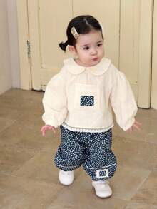 DAZY Toddler Girls' Casual Floral Print Shirt & Wide Leg Pants Set