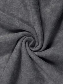 ROMWE MEN Spring Casual Graphic Men'S Street Style Gothic Casual Zip Up Hooded Graphic Print Sweatshirt, Fall, Long Sleeve Top - Grey - View 3