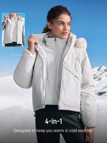 In My Nature Women Outdoor Winter Coats Quilted Jacket, Padded Jackets, Puffer Coats, Winter Coats Winter Thermal Thick Warm Jackets, Winter Jacket Women's Casual & Outdoor Jacket Outdoor Hiking Jacket Women's Casual Jacket, Thermal Coats, Fall Winter Jacket, Thick Jacket KEEP WARM, Winter Coats Women Athleisure Jacket White Jacket - White - View 1