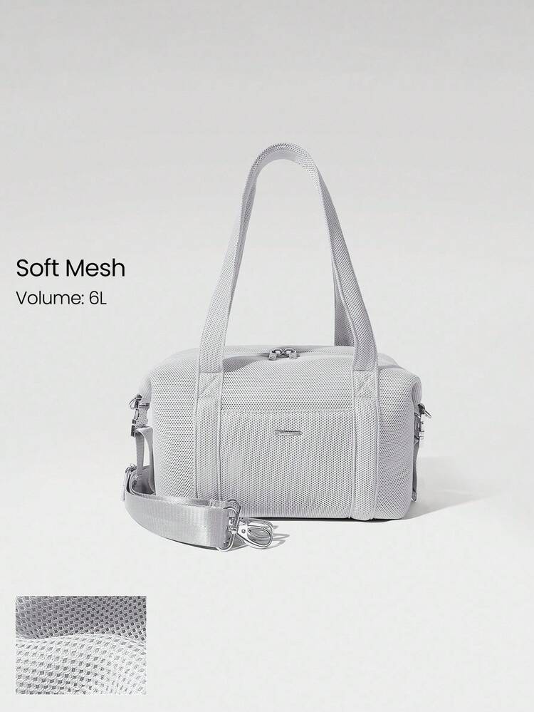 Bolso de hombro cuadrado de malla suave y cómoda con correas ajustables, de 6L, para gimnasio, estudio, viaje, vacaciones, uso diario y casual