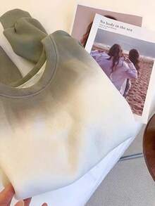 SHEIN CURVE+ Áo nỉ cổ tròn Ombre Regular mới phổ biến dành cho nữ - Nhiều màu - Xem 5