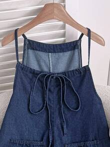 Comfortcana Tuta lunga in denim blu casual e ampia, tutina estiva per donna, abiti estivi da donna, abito estivo, vestiti estivi da donna, abito da sole, abito da sole per donna, Festa della Mamma, abito per la Festa della Mamma, 4 luglio, abito da laurea, abito da laurea per donna, abito da laurea bianco, outfit da brunch per donna - Blu - Visualizzare 5