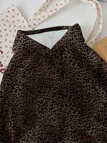 SHEIN EZwear Sudadera con capucha estampado de leopardo vintage punk gótico, adecuada para otoño/invierno, aeropuerto, ropa de calle, Y2K, ropa de exterior