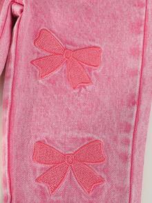SHEIN Playful Pals Conjunto de 2 piezas de niña bebé para otoño/invierno con jeans de mezclilla con bordado de mariposa y camiseta de manga larga con estampado de mariposa, un conjunto dulce - Multicolor - Ver 4