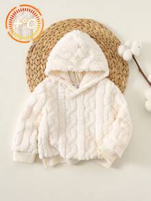 SHEIN Niedlicher Kapuzenpullover für neugeborene Babyjungen, gestricktes farbblockiges gestreiftes Bärenmuster Top, weich & bequem, vielseitig einsetzbar, geeignet für Herbst & Winter