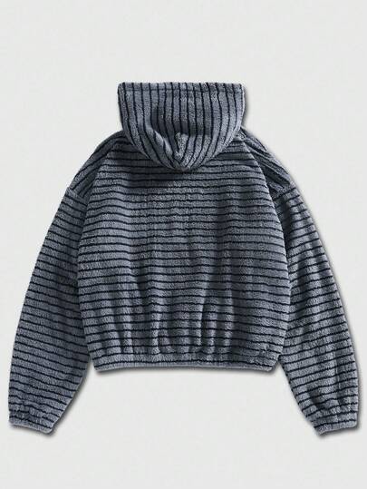Street Life Sudadera con capucha de estilo callejero con textura de rayas, unisex, para otoño/invierno