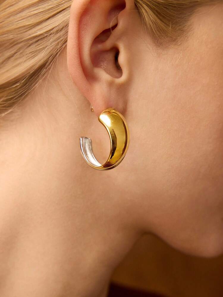 18K GOLD PLATED FASHIONABLE MINIMALIST VINTAGE STYLE EARRINGS