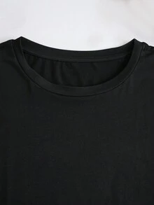 EMERY ROSE 女士休闲茶杯印花圆领加大码长袖T恤秋季图案T恤女式春季上衣