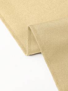 SHEIN Clasi Plus Size Women's Metal Toothpick Design Loose Wide Leg Elegant Pants - Khaki - View 4