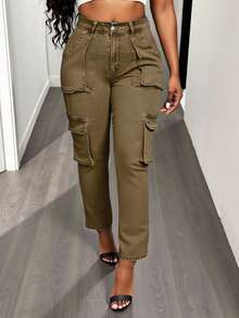 SHEIN SXY Flap Pocket Cargo Jeans