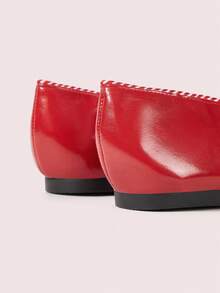 CUCCOO DOLLMOD Women's Red Fashionable Cute Sweet Flat Slip-On Loafers - Red - View 9