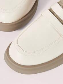 CUCCOO DOLLMOD Women's Thick Sole Loafer Sock Boots, Knitted Slim Ankle Boots, Beige, Casual College Style, Autumn/Winter - Apricot - View 6