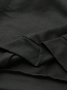 Manfinity Homme Moletom masculino casual e estiloso com estampa de leopardo, chifres e letras, gola redonda, forro térmico, ideal para o Natal, encontros e festas. Perfeito para o outono/inverno. - Preto - Ver 8