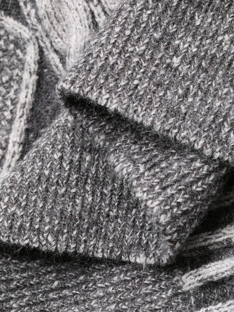 Men's Plaid Cable Knit Cardigan Sweater, Autumn