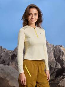 In My Nature Nature Hike 女士户外运动衫，高弹亲肤，秋冬款 - 黃色 - 查看 3