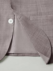 Calvornis Men's Casual Commuter Solid Color Jacket And Pants Suit - Chocolate Brown - View 12