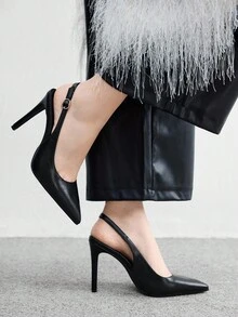 CUCCOO BIZCHIC New Versatile Pointed Toe High Heels For Women - Black - View 3