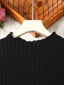 SHEIN Teen Girls' Elegant Casual Knit Patchwork Leopard Print Long Sleeve Dress - Multicolor - View 3