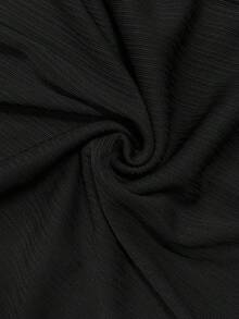 SHEIN Tall CURVE Große Größen Lässig einfarbige Loose Fit Hose - Schwarz - Übersicht 6