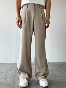 ROMWE MEN Casual 男士学院风条纹喇叭西装裤 - 彩色 - 查看 5