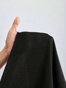 SHEIN CURVE+ 大码黑色针织超短连帽毛衣，适合秋冬穿/秋冬 - 黑色 - 查看 9