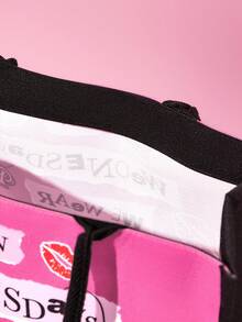 Mean Girls | SHEIN 1 件带字母图案的涤纶手提袋，大容量，适合通勤、上学、户外活动、女性使用，“星期三我们穿粉色” - 玫紅色 - 查看 6