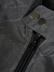 Manfinity Roghcode Young, Streetwear, Snowflake Dotted Grey Men's Jacket, Fall/Winter - Grey - View 4