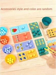 Zazumi 1PC Bead Clamping Matching Toy Montessori Early Education Fine Motor Skill Training Number Fruit Cognition Focus Training Tool For Kids - Multicolor - View 5