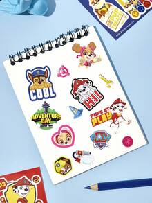SHEIN | PAW Patrol 2 Pcs Non-Repeating Pattern Decoration Stickers, Water Cup, Mobile Phone Case DIY Material Stickers - Multicolor - View 3