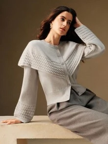 Anewsta Twist Trim 2-in-1 Strickpullover Set, geeignet für Herbst, Winter, Frühling, Neujahr, Party, Hochzeit, elegant, schick, stilvoll, Business Lässig, gemütlich, Thanksgiving, Arbeit, Ausgehen