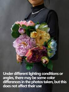 1pc Realistic New 2-Head Peony Vintage Style Home Living Room Decoration Fake Flower Arrangement, Valentine's Day, Gift