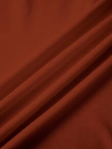 Manfinity Homme Men Burgundy Long Sleeve T-Shirt With Grateful Letter Print Round Neck Regular Fit High Low Hem Business Casual Top, Orange Long Sleeve T-Shirt, Fall - Burgundy - View 5