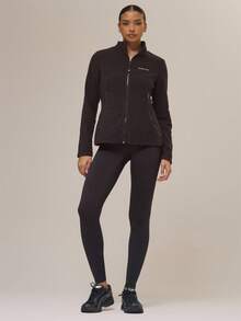 Musera Sport 运动高领拉链抓绒长袖外套，保暖舒适，适合冬季运动、健身房锻炼、跑步、休闲健身等场合。 - 黑色 - 查看 5