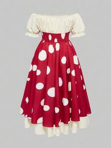 ROMWE Avant Costume da donna taglie forti con stampa a pois e spalle scoperte