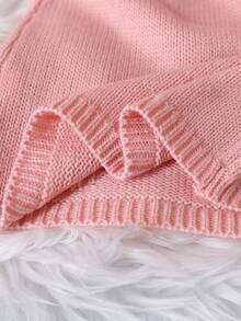 Genkimix Kids Baby Mädchen Lässig Farbblock Rüschen Saum Strickkleid, Herbst/Winter - Pink - Übersicht 8
